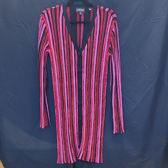 Emporio Armani Vibrant Pink and Black Long Sleeve Dress Perfect Condition - Picture 5 of 6